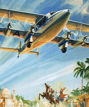 Reproducción de arte Unidentified bi-plane flying over North Africa?