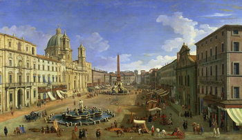 Reproducción de arte View of the Piazza Navona, Rome