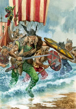 nordic warriors storming a beach