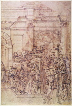 Reproducción de arte W.29 Sketch of a crowd for a classical scene