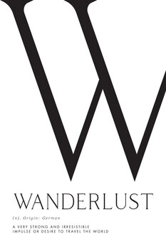 Ilustración Wanderlust definition typography art