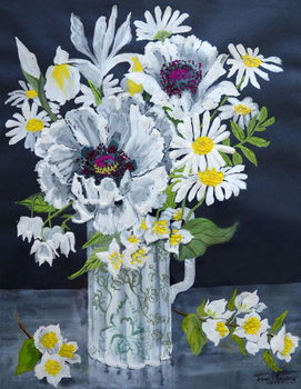 Reproducción de arte White Poppies, Marguerites and Philadelphus,