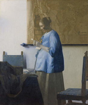 Woman Reading a Letter, c.1662-63 Reproduction de Tableau