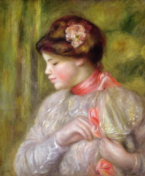 Young woman adjusting her blouse, 1900 Reproduction de Tableau