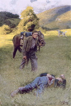 Reproducción de arte A Lonely Duel in the Middle of a Great Sunny Field, illustration from 'Rowand' by William Gilmore Beymer, pub. in Harper's Magazine, June 1909
