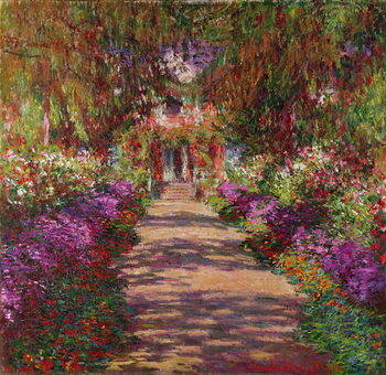 Reprodukcija A Pathway in Monet's Garden, Giverny, 1902