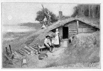 Reproducción de arte A Pennsylvania Cave-Dwelling, illustration from 'Colonies and Nation' by Woodrow Wilson, pub. in Harper's Magazine, 1901