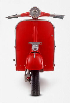 Stampa artistica A red Vespa 150, front view