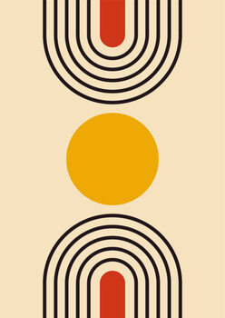 Ilustrácia Abstract geometric line poster. Mid century
