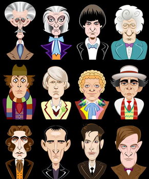 Reprodukcija umjetnosti Actors from the BBC television series 'Doctor Who'