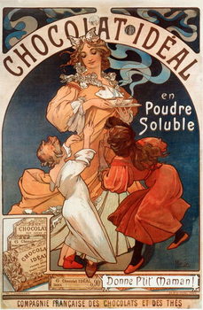Reproducción de arte Advertising poster by Alphonse Mucha for chocolate “Chocolate Ideal” 1897- Advertising poster by Alphonse Mucha for “Chocolate ideal” Dim 78x117 cm 1897 Private collection