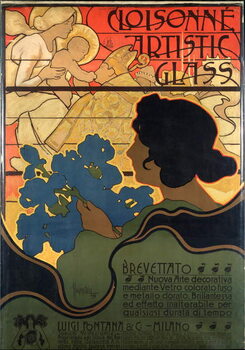 Reprodukcija umjetnosti Advertising poster for Cloisonne Glass, with a nativity scene, 1899