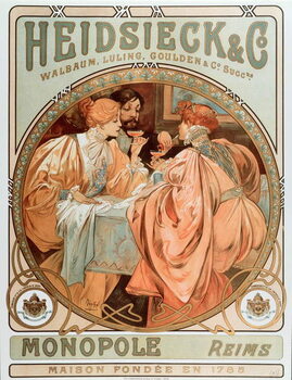 Reprodukcja Advertising poster for Heidsieck Champagne company