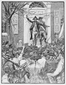 Alexander Hamilton Addressing the Mob, illustration from 'King's College' by John McMullen, pub. in Harper's Magazine, 1884 Reproduction de Tableau