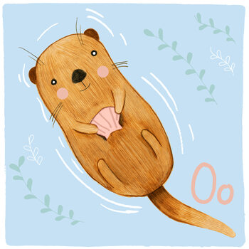 Ilustracija Alphabet - Otter