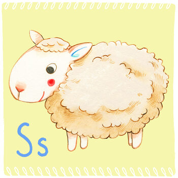 Ilustracija Alphabet - Sheep