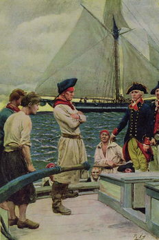 Konsttryck An American Privateer Taking a British Prize