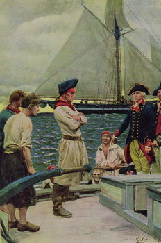An American Privateer Taking a British Prize, illustration from 'Pennsylvania's Defiance of the United States' by Hampton L. Carson, pub. in Harper's Magazine, 1908 Reproduction de Tableau