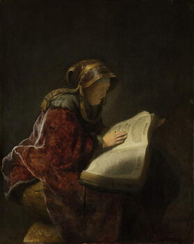 Konsttryck An Old Woman Reading