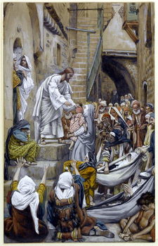 Reproducción de arte And All the City Was Gathered Together at the Door, illustration for 'The Life of Christ', c.1884-96