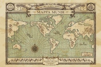 Stampa d'arte Animali fantastici - Mappa Mundi