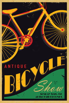 Ilustratie Antique bicycle poster design template