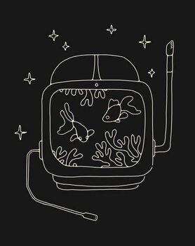 Fine Art Print Astronaut Helmet in Water