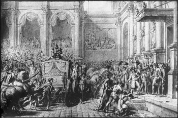 Reproducción de arte Back from the Consecration, Napoleon arriving at the Hotel de Ville, Paris, 1805