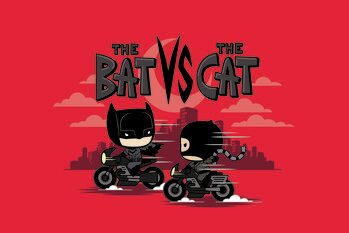 Kunstplakat Bat vs Cat