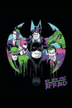 Kunstafdruk Batman and his enemies