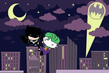 Kunsttryk Batman and Joker - Chibi