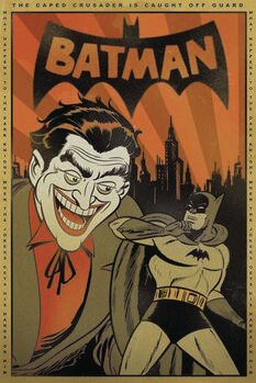 Kunstafdruk Batman and Joker - Retro Sketch