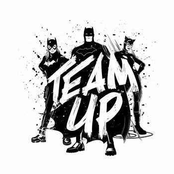 Kunstafdruk Batman - Team up
