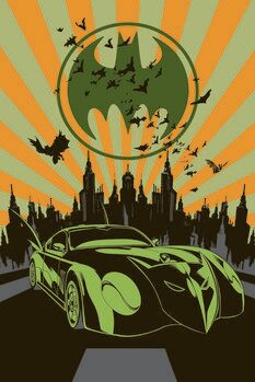 Stampa d'arte Batmobile in Gotham