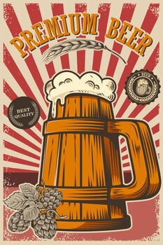 Εκτύπωση τέχνης Beer poster in retro style. Beer