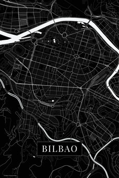 Mapa Bilbao black