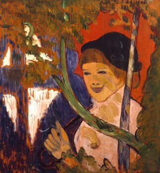 Konsttryck Breton Girl with a Red Umbrella, 1888