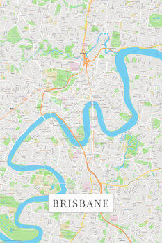 Mapa Brisbane color