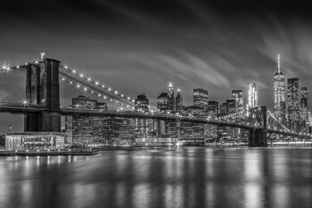 Art Photography BROOKLYN BRIDGE Nightly Impressions | Monochrome