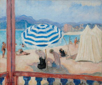 Reprodukcija umjetnosti Cannes, Blue Parasol and Tents; Cannes, Parasol Bleu et Tentes,