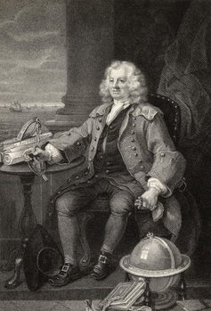 Reproducción de arte Captain Thomas Coram, engraved by Benjamin Holl, from 'The Works of Hogarth', published 1833