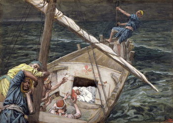 Reproducción de arte Christ Asleep During the Storm, illustration for 'The Life of Christ', c.1886-94