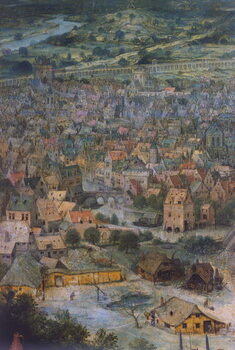 Umelecká tlač City, detail from The Tower of Babel, 1563