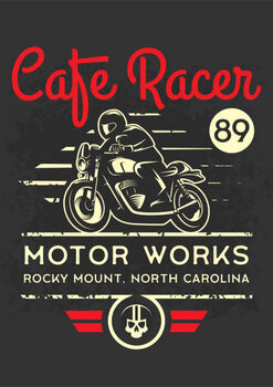Művészi plakát Classic cafe racer motorcycle poster.