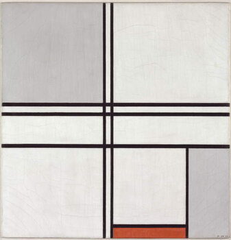 Kunstdruk Composition (No. 1) Gray-Red