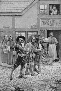 Reproducción de arte Coureurs de Bois, engraved by G.E. Johnson, illustration from 'Canadian Voyageurs on the Saguenay' by C.H. Farnham, pub. in Harper's Magazine, 1888