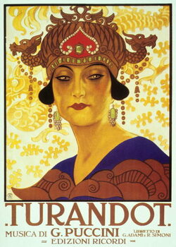 Reprodukcija umjetnosti Cover by Anon of score of opera Turandot by Giacomo Puccini, 1926