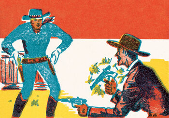 Stampa d'arte Cowboy shootout