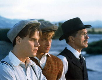 Reprodukcija umjetnosti Craig Sheffer, Brad Pitt And Tom Skerritt., A River Runs Through It 1992 Directed By Robert Redford