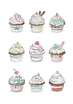 Ilustracija Cupcakes